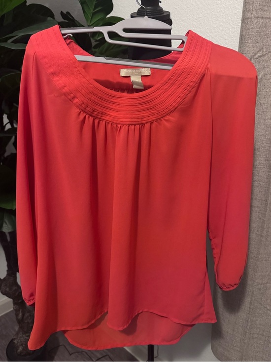 Banana Republic Tops - Banana Republic Coral Red 3/4 Sleeve Blouse Size M